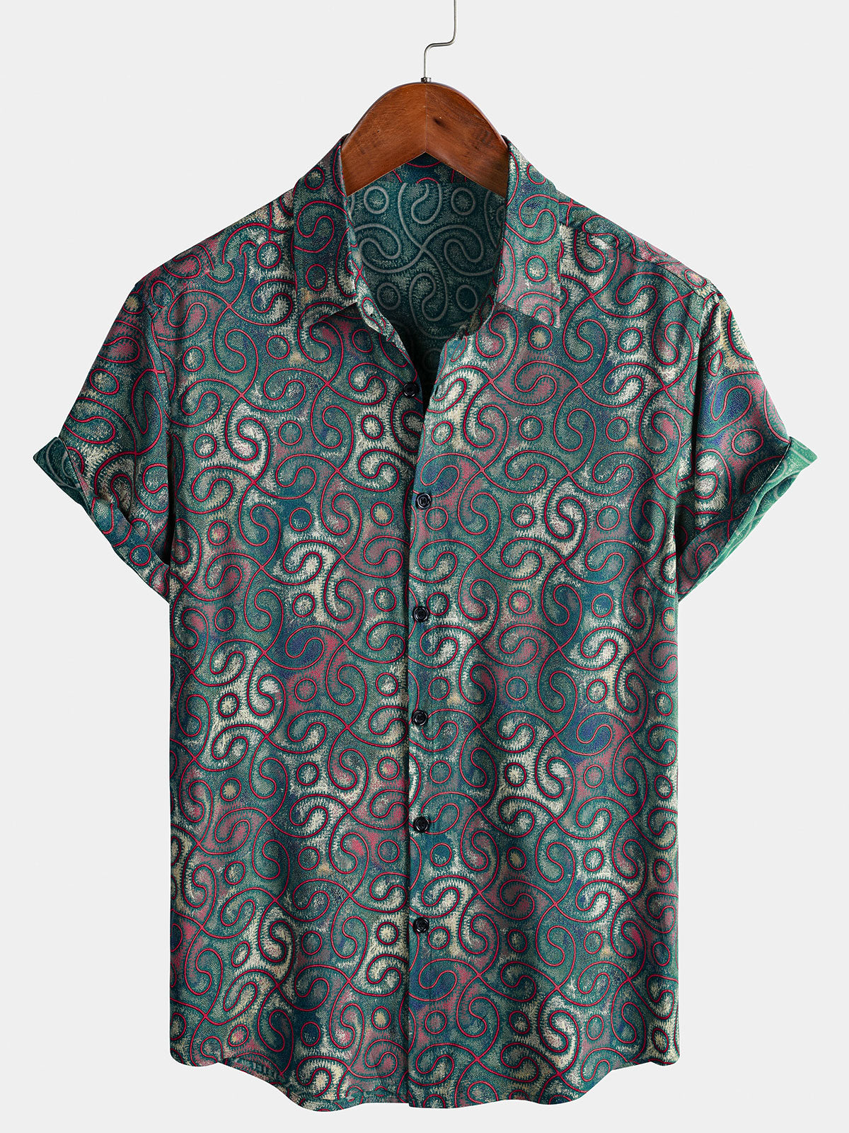 Chemise Homme Vintage Boutonnée Manches Courtes