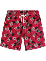 Ensemble chemise et short assortis de plage hawaïenne pour homme avec palmier rouge