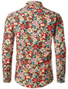Lot de 2 |Chemise habillée à manches longues boutonnée en coton floral respirant pour hommes