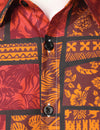Chemise à manches courtes à boutons de plage à fleurs en coton rouge pour homme Tropical Vintage Hawaiiwan