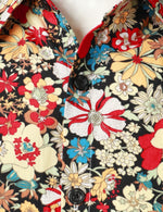 Chemise habillée à manches longues en coton à fleurs rétro respirante pour hommes