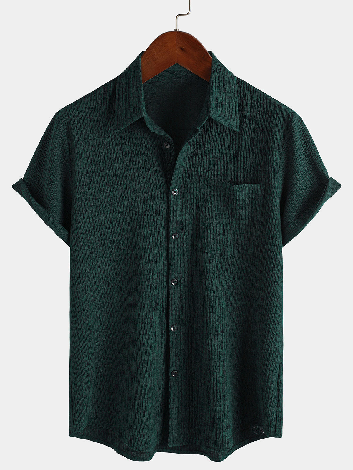 Chemise d'été décontractée à manches courtes pour homme avec poche