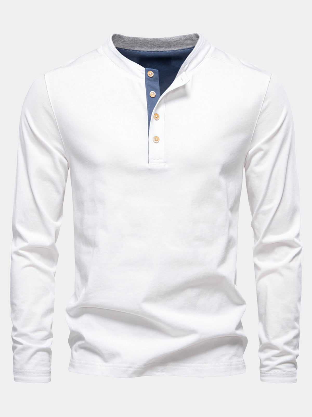 Henley Coton Blanc Homme
