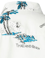 Chemise d'été décontractée à manches courtes pour homme blanche hawaïenne Palm Tree Island