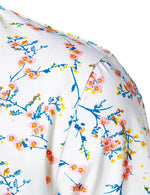 Polo de sport à manches courtes en coton blanc à imprimé floral pour hommes