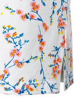 Polo de sport à manches courtes en coton blanc à imprimé floral pour hommes