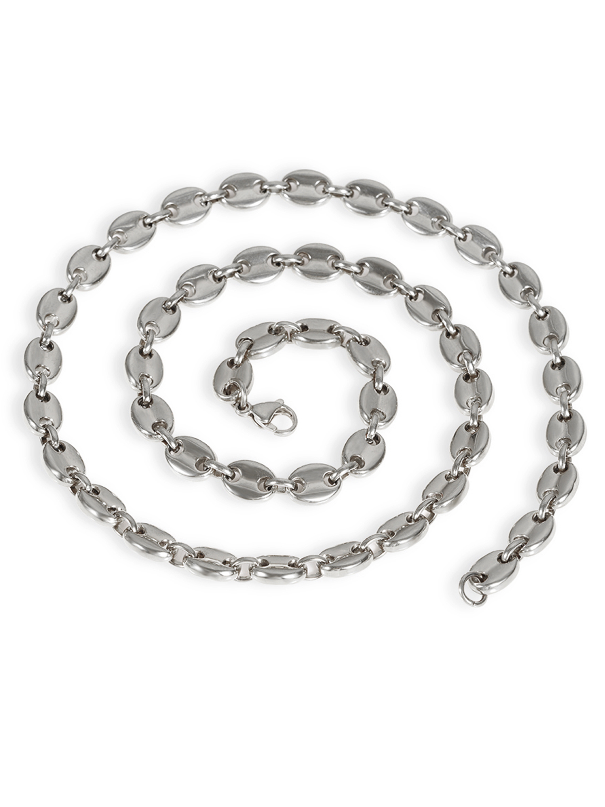 Collier Homme Grains de Café Acier Titane Plaqué Or 18K