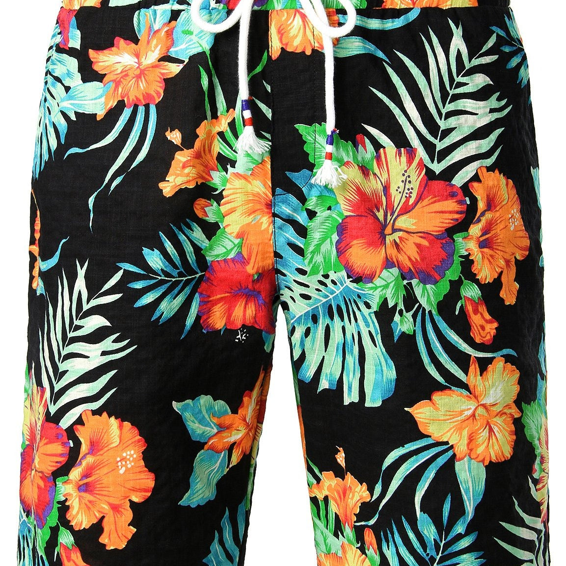 Short en coton décontracté à imprimé floral hawaïen pour hommes