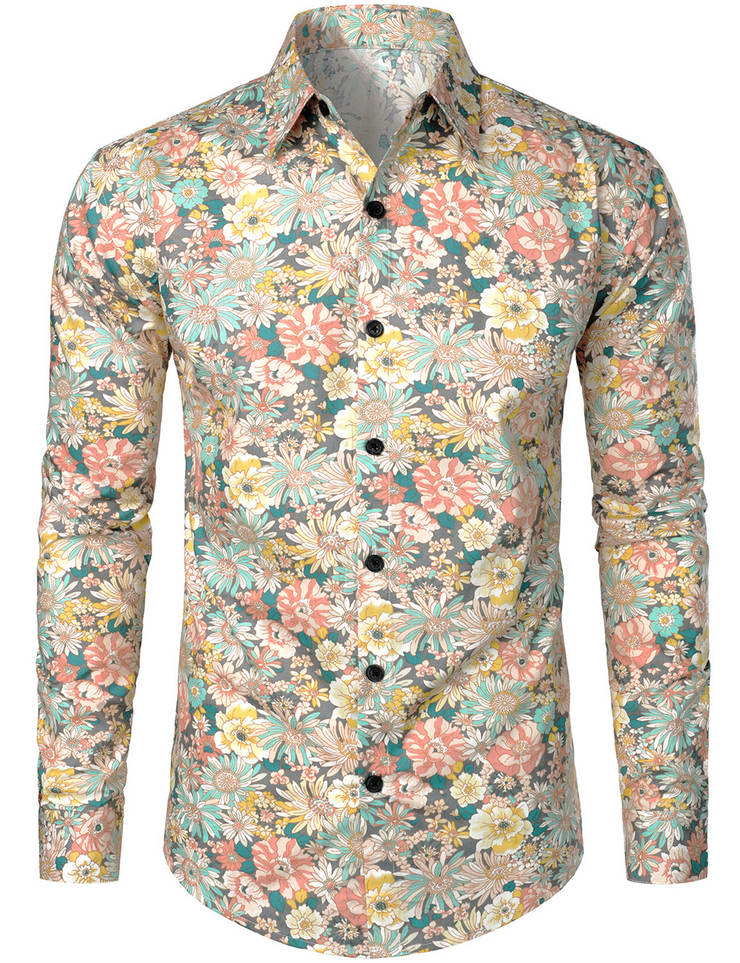 Chemise Homme Cultura Manches Longues - Taille M - Motif Rayé Multicolore - Occasion