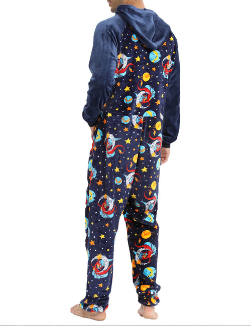 Pyjamas à capuche en flanelle Starry Sky pour hommes