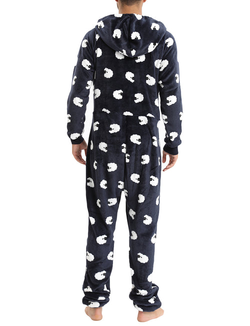 Pyjamas décontractés en flanelle à capuche avec poche zippée pour hommes