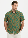 Chemise à manches courtes en coton vert pour homme