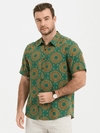Chemise à manches courtes en coton vert pour homme