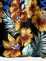 chemise d'homme en pur coton à imprimé style de vacances hawaïennes
