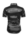 Chemise à manches courtes Summer Party de couleur unie pour hommes