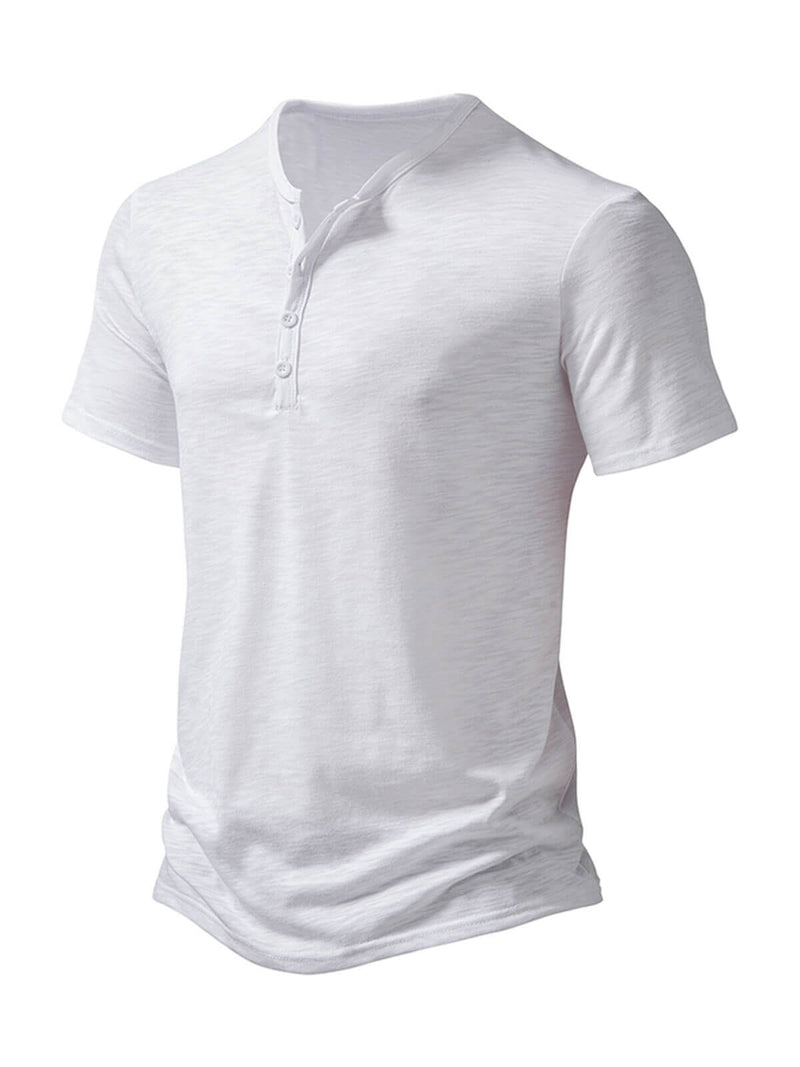 T-shirt à manches courtes décontracté pour hommes de couleur unie