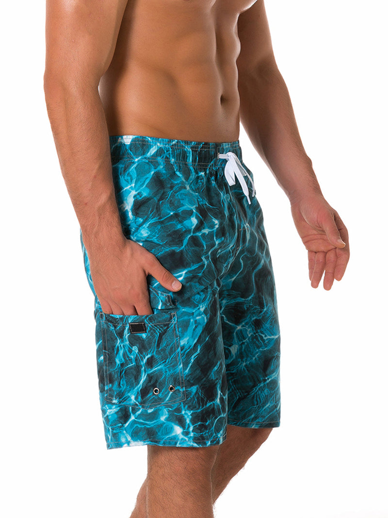 Short de plage décontracté pour homme Summer Wave Ocean Print Short de bain
