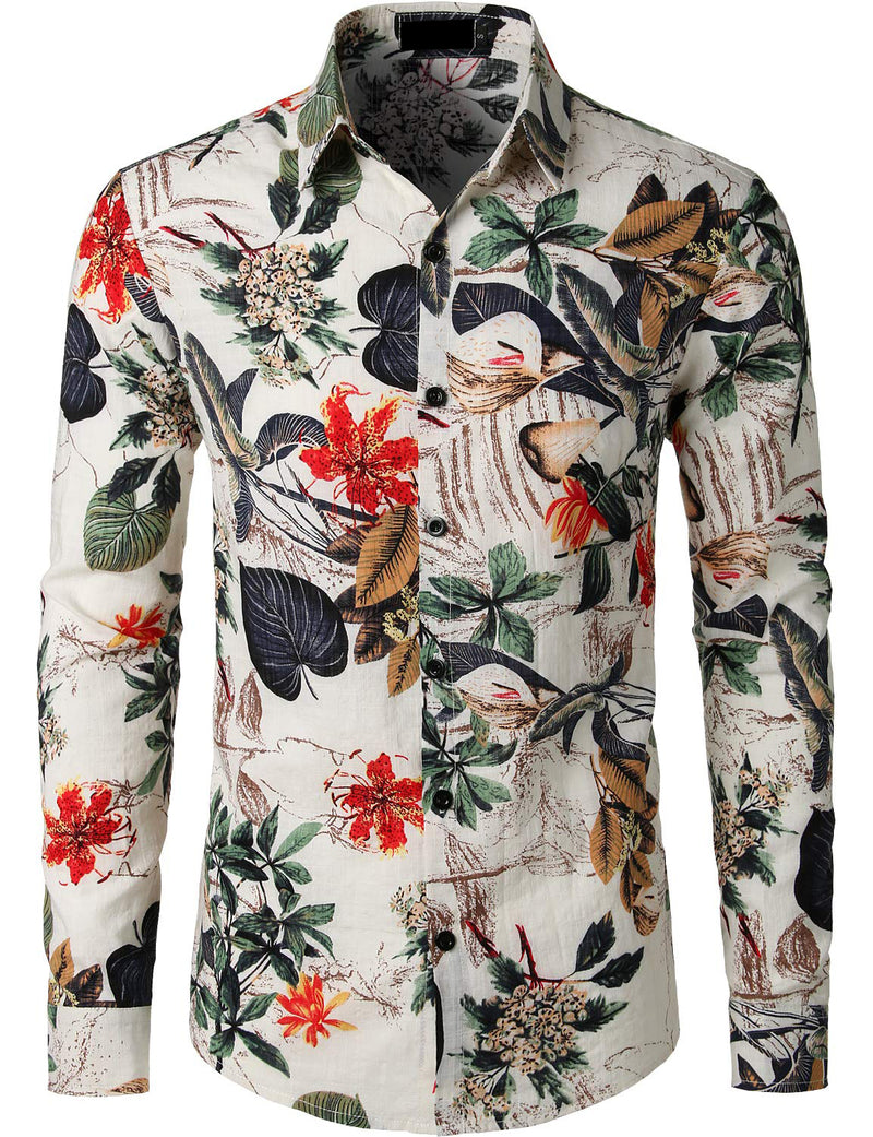 Chemise imprimée de motifs floraux homme