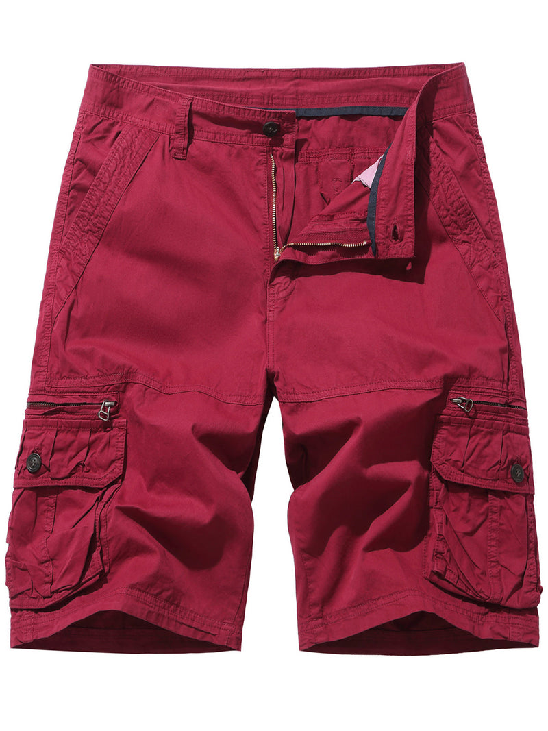 Short en coton décontracté de couleur unie pour hommes