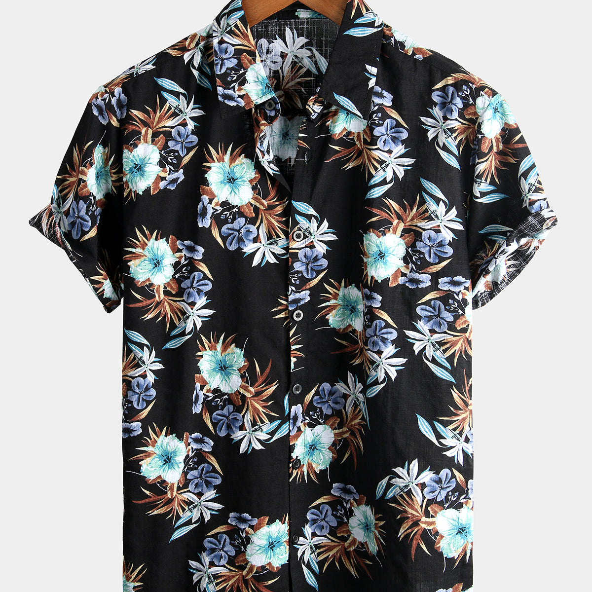 chemisette en coton imprimé floral homme