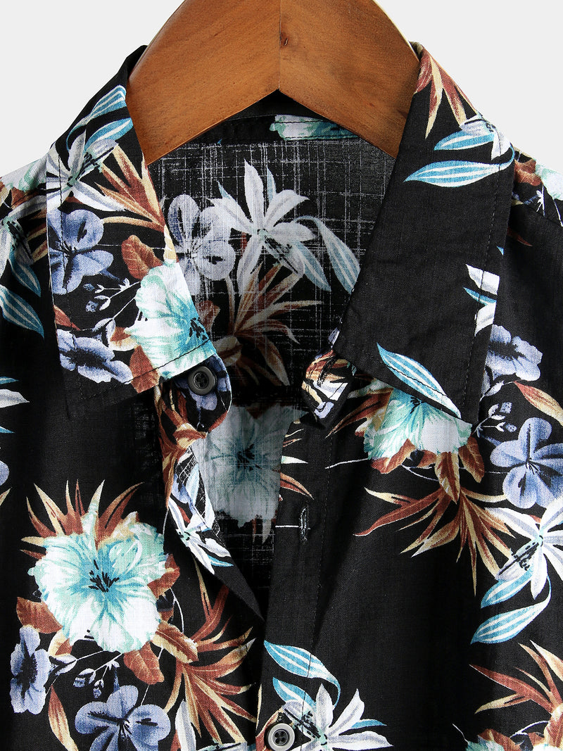 chemisette en coton imprimé floral homme