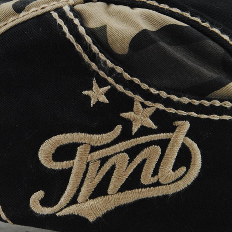 Casquette de lettre de broderie décontractée extérieure camouflage pour hommes