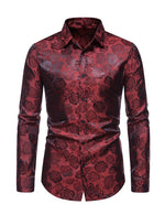 Chemise à manches longues en jacquard pour homme