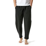 Pantalon décontracté léger en coton à taille élastique pour hommes