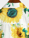 Chemise hawaïenne à manches courtes et imprimé tournesol pour hommes