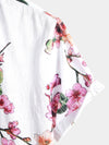 chemise d'homme en pur coton à imprimé style de vacances hawaïennes