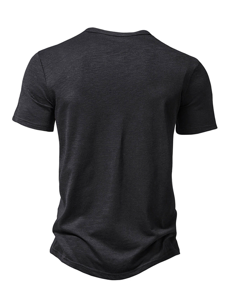 T-shirt à manches courtes décontracté pour hommes de couleur unie