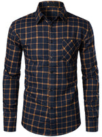Chemise coupe classique en flanelle à carreaux