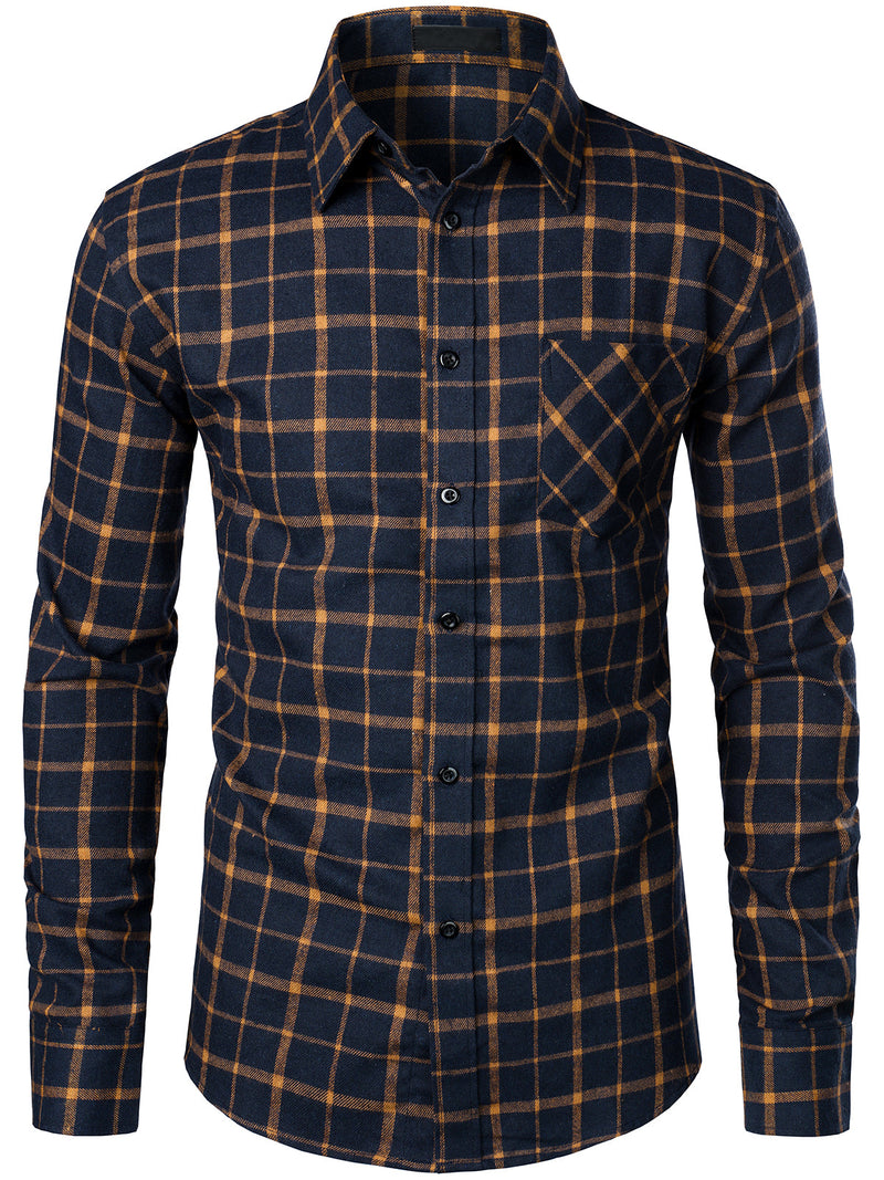 Chemise coupe classique en flanelle à carreaux