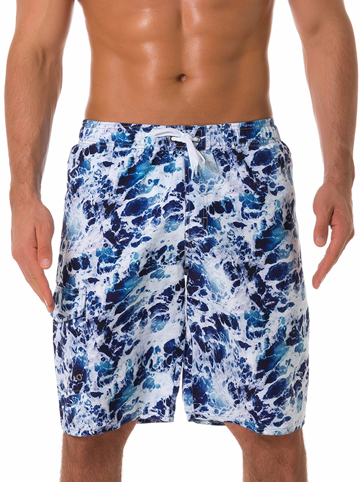 Hommes Casual Wave Ocean Print Holiday Shorts de plage d'été Maillots de bain