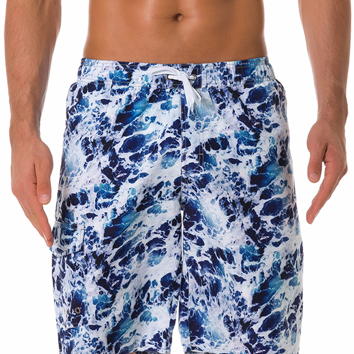 Hommes Casual Wave Ocean Print Holiday Shorts de plage d'été Maillots de bain