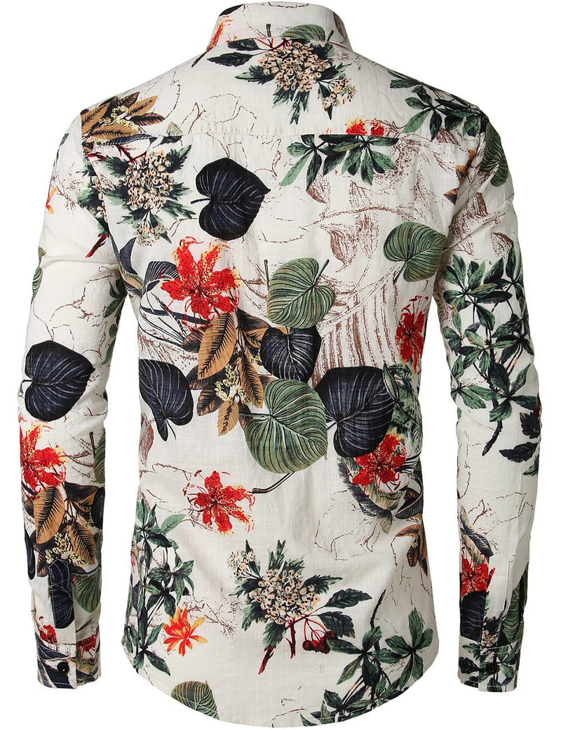 Chemise imprimée de motifs floraux homme