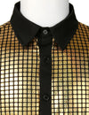 Chemise Habillée Homme Paillettes Manches Courtes Chemises Boutonnées Costume De Soirée Disco