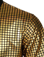 Chemise Habillée Homme Paillettes Manches Courtes Chemises Boutonnées Costume De Soirée Disco