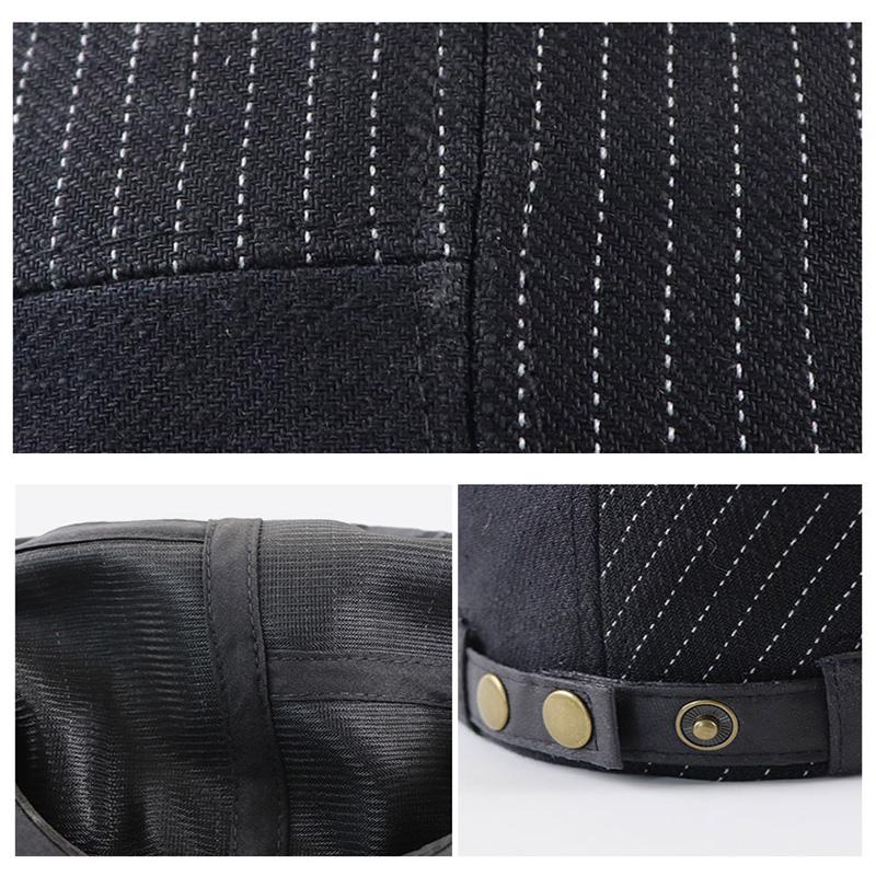 Casquette tout-aller décontractée à coutures rayées pour hommes