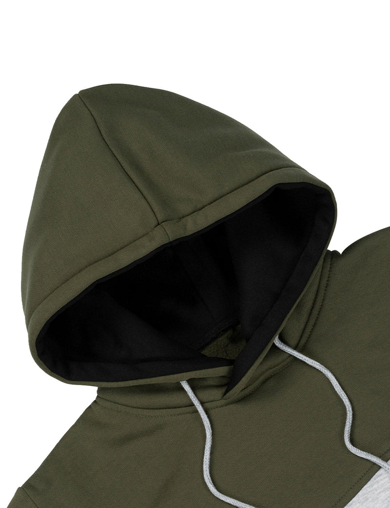Sweat à capuche classique à manches longues et blocs de couleurs pour homme avec poche