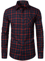 Chemise coupe classique en flanelle à carreaux