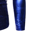 Chemise à manches longues boutonnée à sequins métalliques pour hommes