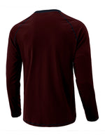 T-shirt à manches longues décontracté à col Henry pour hommes