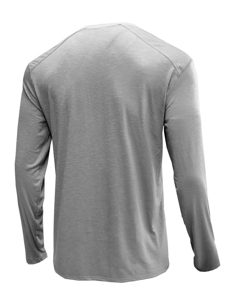 T-shirt décontracté à manches longues et col Henry pour hommes