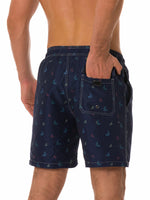 Short de Plage Décontracté Imprimé Baleine pour Homme Maillot de Bain Bleu Marine