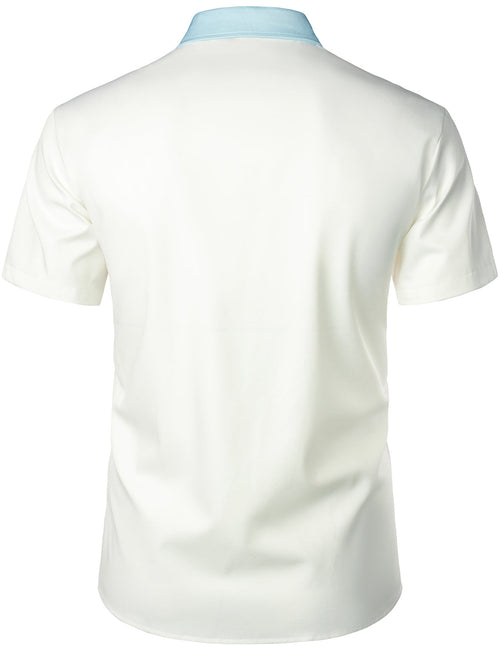 Chemise à manches courtes blanche à manches courtes pour homme
