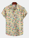 Lot de 4| Chemise respirante à manches courtes en coton imprimé pour hommes
