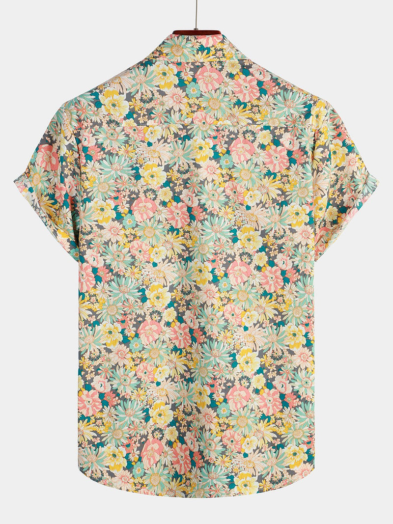 Lot de 4| Chemise respirante à manches courtes en coton imprimé pour hommes