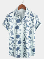 Chemise hawaïenne boutonnée à manches courtes Aloha Beach pour hommes