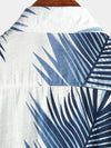 Chemise boutonnée à manches courtes Aloha Summer Palm Tree Leaf pour hommes